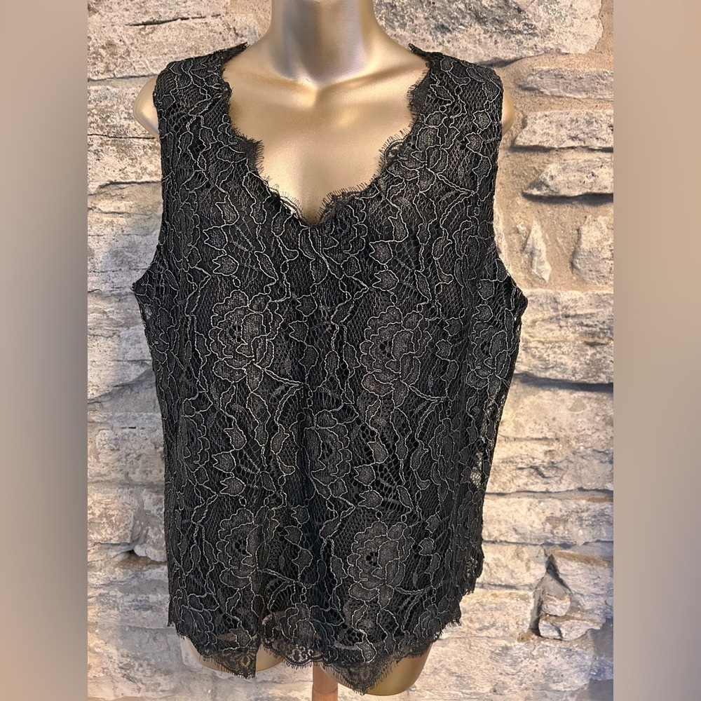 Lace Top with Metallic threading